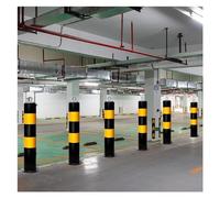Driveway Barrier Traffic Bollard Post - 20in Tall Reflective Parking Post with Lockable Base & Hanging Ring(6 Piece)