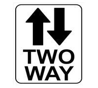 Driveway Two Way Arrows Sign Rustproof Metal Tin 12x8 Inches