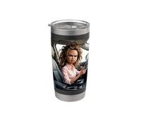 Driving To Work Meme Funny Gobelet isotherme en acier inoxydable double paroi