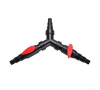 Drivstraw 02/02F Répartiteur d'eau à trois voies pour aquarium 25/32/38 mm Répartiteur en Y pour bassin filtrant, connecteur de tuyau en plastique noir pour aquariums et (02F)