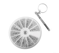 Drivstraw Assortiment de 600 vis et écrous avec tournevis à 3 voies, fixations en acier inoxydable pour réparation de lunettes, lunettes, téléphones, appareils photo, argent