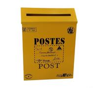 Drivstraw Boîte aux lettres murale vintage en métal avec design européen rustique, construction en fer résistant aux intempéries, 29 x 22 x 6 cm pour extérieur ou intérieur, décoration d'intérieur et