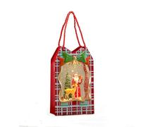 Drivstraw Boîte de Noël festive en forme de boule de neige avec USB ou batterie, flocons de neige rotatifs, lumière chaude, chansons de vacances classiques, rouge, 15 x 7 x 25 cm, pour décoration de