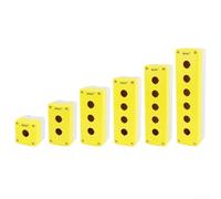 Drivstraw Boîtier de commande à bouton-poussoir, boîtier électrique étanche IP65, boîtier à boutons industriel, jaune, boîtier d'interrupteur en ABS PC, poussoir anti-poussière (2 trous)