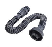 Drivstraw Bouchon de vidange rétractable pour lavabo de salle de bain avec tuyau d'évacuation en polypropylène - Gris - Design extractible peu encombrant pour un débit d'eau efficace et une prévention