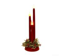 Drivstraw Bougies de Noël LED sans flamme - 30 x 10 cm - Décoration de style conique pour la maison, la cheminée, le centre de table et les accessoires photo de vacances (plastique, sûr, non réel