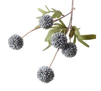 Drivstraw Bulbes de chrysanthème artificiels, 5 têtes de fleurs en soie pour décoration de maison, mariage et hôtel, blanc/rose/orange/marron/bleu/violet, 50 cm de haut (bleu)