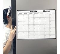 Drivstraw Calendrier mensuel effaçable à sec avec aimants puissants - Planificateur magnétique en PVC pour listes de choses à faire, suivi des courses et planification - 43 x 33 cm - Blanc et noir