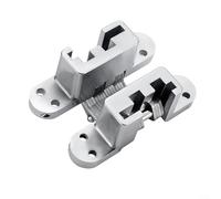 Drivstraw Charnière d'armoire dissimulée pour portes en bois - Charnière en alliage de zinc et acier inoxydable 304 à fermeture amortie - Ouverture à 180° - Montage invisible - Ton argenté (A)