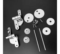 Drivstraw Charnières chromées pour lunette WC avec fixations réglables pour sièges en bois, MDF et résine - Construction en alliage de zinc, écrous et rondelles en nylon,