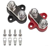 Drivstraw Connecteur de bornier de batterie M6/M8 en acier inoxydable pour applications automobiles, camping-cars, marines et bateaux 12 V-48 V - Montage robuste avec rondelles en laiton et (E)