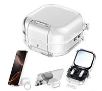 Drivstraw Coque de protection pour Samsung Galaxy Buds4 Pro avec verrouillage sécurisé et support de téléphone, coque en polycarbonate antichoc avec boucle porte-clés pour visionnage mains libres et