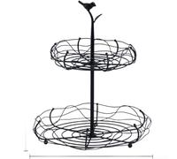 Drivstraw Corbeille à fruits en métal de style nordique avec poignée en forme d'oiseau, support de rangement multicouche pour comptoir de cuisine, plateau à goûter en fer ventilé pour fruits et