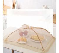 Drivstraw Couverture alimentaire pliable pour pique-nique et repas en plein air - Tente de table en maille respirante avec motif parapluie - Couleur argentée - 50 x 70 cm - Protection rectangulaire