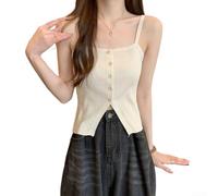 Drivstraw Débardeur pour Femme Maille Épaules Dénudées pour Slim Débardeur | Maille en polyester souple, respirante et légère, idéale pour les journées chaudes de et été