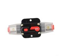 Drivstraw Disjoncteur à réinitialisation manuelle 12 V-24 V CC avec cosses de fil et tube thermorétractable pour remplacement de fusible en ligne, 1 pièce, noir (80 A)