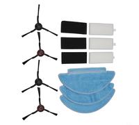Drivstraw Ensemble de brosse latérale, filtre et serpillère de rechange pour aspirateur Tikom L9000, Lubluelu S/L60D, Laresar L6 Nex, Honor pour Q6 SE Robot Aspirateurs - Kit de 10 pièces (3 brosses