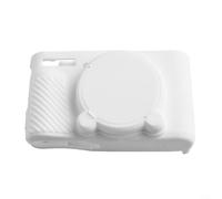 Drivstraw Étui en silicone compatible avec Canon PowerShot SX740 pour HS et SX730 pour HS - Housse de protection souple avec capuchon d'objectif amovible pour rangement antichoc | Blanc