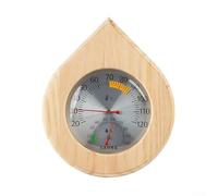 Drivstraw Hygromètre de sauna en bois et thermomètre mural pour hammam, 20-120°C ±2°C, 10-100% pour RH ± 5%, résistant à la chaleur pour sauna domestique