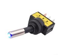 Drivstraw Interrupteur à bascule SPST avec indicateur LED, interrupteur à bascule autobloquant marche/arrêt pour applications automobiles et industrielles de montage sur panneau, 12 V/24 V CC, 20 A