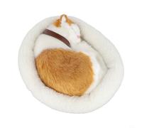 Drivstraw Jouet en peluche réaliste en forme de chat respirant - Animal électronique en peluche douce pour décoration d'intérieur, décoration de voiture et compatible avec un usage quotidien - Jaune