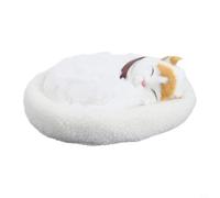 Drivstraw Jouet en peluche réaliste en forme de chat respirant - Animal électronique en peluche douce pour décoration d'intérieur, décoration de voiture et compatible avec un usage quotidien - Jaune