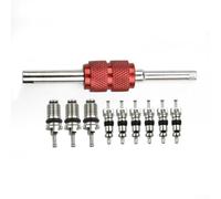 Drivstraw Kit d'outils de démontage et d'installation de valve AC pour systèmes de climatisation automobile - 75 mm en métal A/C Outil de service avec 6 valves standard + 3 soupapes haute pression