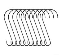 Drivstraw Lot de 10 crochets pour plantes d'extérieur pour suspendre des paniers de fleurs, crochets de suspension de jardin, cintres en fer très résistants, 30 x 13 x 8 cm, noir - Compatible avec les