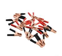 Drivstraw Lot de 10 pinces robustes 50 A en alliage plaqué cuivre de 80 mm avec ouverture de mâchoire maximale de 25 mm, paire rouge et noire pour tests électriques, automobiles