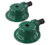 Drivstraw Lot de 2 arroseurs de pelouse en métal pour cour et jardin - Système d'irrigation automatique à 360 ° avec distance d'arrosage réglable, construction en alliage de zinc, compatible avec