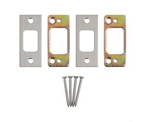 Drivstraw Lot de 2 gâches à pêne dormant haute sécurité avec cale d'espacement pour réparation de loquet de porte - Kit de renforcement de serrure de porte en acier inoxydable, compatible avec les