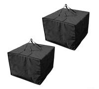 Drivstraw Lot de 2 sacs de rangement à fermeture éclair pour coussins de jardin et sapin de Noël, 81 x 81 x 61 cm, polyester 210D, housse de protection imperméable et très résistante, taille L (noir)