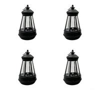 Drivstraw Lot de 4 lanternes solaires hexagonales de rechange pour statue d'extérieur - 13 x 7,5 cm - En acrylique - Résistante aux intempéries - Noir