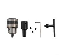 Drivstraw Lot de 4 mandrins de perceuse B12 avec clé, plage de serrage de 1,5 à 10 mm, adaptateur de connecteur conique en métal pour fraiseuse, tour de forage, travail du bois, kit de 4 pièces (arbre