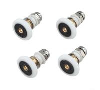 Drivstraw Lot de 4 rouleaux de rechange pour porte de douche, en cuivre et plastique, poulies de porte coulissante en verre avec roue excentrique, 28 mm et 25,5 mm, silencieux, pour salle de bain (G16