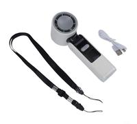 Drivstraw Mini ventilateur à main, avec 100 vitesses turbo, affichage numérique, design portable pour camping en plein air et voyage, utilisation à la maison ou au bureau, blanc
