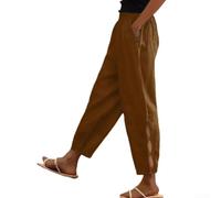 Drivstraw Pantalon décontracté pour femme de couleur unie avec ourlet découpé, longueur normale, élasticité modérée pour le printemps, l'été, l'automne, l'hiver, les vacances, le quotidien, la maison
