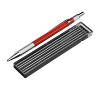 Drivstraw Porte-mine mécanique pour marquage des métaux - Corps en métal durable - Pointe à 3 griffes - Comprend 12 recharges argentées pour soudage élevé - Acier