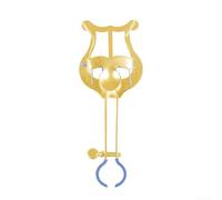 Drivstraw Pupitre de fanfare en métal pour trompette, lyre de fanfare, partition argentée et dorée pour concert ou défilé, léger (doré)