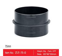 Drivstraw Raccord de conduit de 75 mm pour Eberspacher et chauffage, coupleur de conduit de chauffage en plastique pour diamètre intérieur de 70 mm, longueur 52 mm, noir