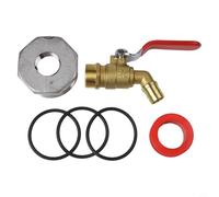 Drivstraw Robinet de tambour en laiton de 1,9 cm avec joint et ruban adhésif pour tambour de 55 gallons, robinet à boisseau sphérique étanche pour barils d'eau en plastique et en acier, comprend un