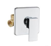 Drivstraw Robinet mélangeur d'eau chaude et froide à fixation murale, robinet de douche dissimulé en laiton avec commande à poignée unique, interface /5,1 cm, pour rénovation de salle de bain (argent)