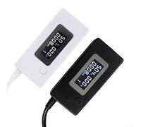 Drivstraw Testeur de tension et de courant USB avec écran LCD pour capacité d'alimentation mobile, décharge de batterie et performance de charge, entrée 3 V - 15 V, 0,01 V/0,01 A (charge)