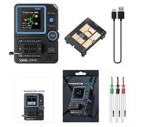 Drivstraw Testeur de transistors LCR-P1, compteur de résistance de capacité triode de diode, compteur LCR ESR avec écran couleur de 1,44", export de données USB, carte de test remplaçable pour