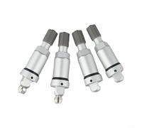 Drivstraw TPMS Kit d'entretien de tige de valve en aluminium pour - Kit de remplacement de 4 pièces avec tiges en alliage, rondelles d'étanchéité et écrous de fixation pour système de pression des