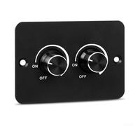 Drivstraw Variateur d'intensité double LED CC 12 V avec chargement USB, variateur rotatif double zone 2 canaux pour éclairage de caravane et camping-car, mémoire, plage de gradation de 1 % à 100 %