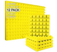 DRIXINI Panneau acoustique 3D 30 × 30 × 5 cm - Haute Densité, Réverbération & Réduction d'écho pour Studio, Bureau, Podcast, Home Cinéma - Installation facile, Ensembles 6-48, Couleurs Assorties