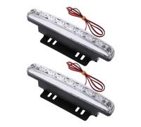 Drl à LED 12 V 8 LED Blancs, Feux de Jour pour Voiture | Installation Facile, Éclairage Résistant aux Intempéries, Indice Ip65, Visibilité Accrue Lors des Déplacements Quotidiens