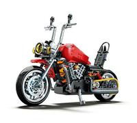 DrmBeyd Kit de construction de moto Chopper Technique 1:8 Ideas Blocs de serrage Moto à construire et à exposer, 600 pièces Rétro Moto Kit de modélisation pour adultes, décoration de maison, bureau