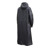 DRMEE Poncho de Pluie Hommes Noir Imperméable Long Imperméable Manteau De Pluie À Capuche Pour La Randonnée En Plein Air Voyage Pêche Cape de Pluie (Color : Black, Size : XXL)